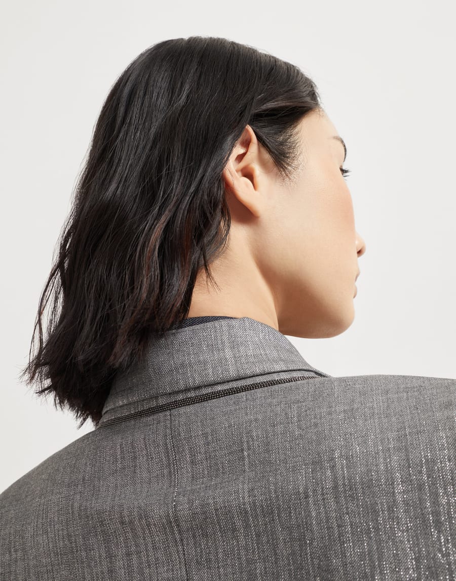 Sparkling twill blazer Silver Woman - Brunello Cucinelli