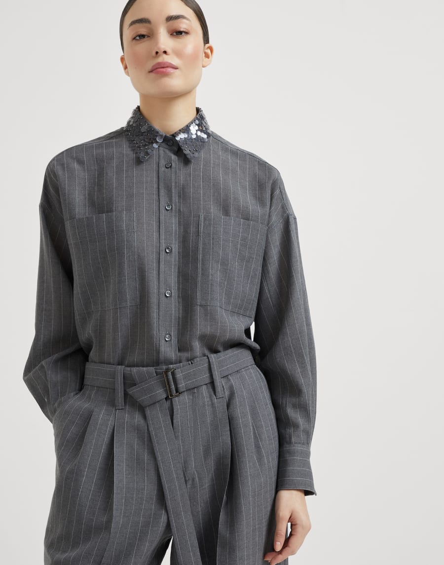 精裁免档长裤 炮铜灰色 女款 - Brunello Cucinelli