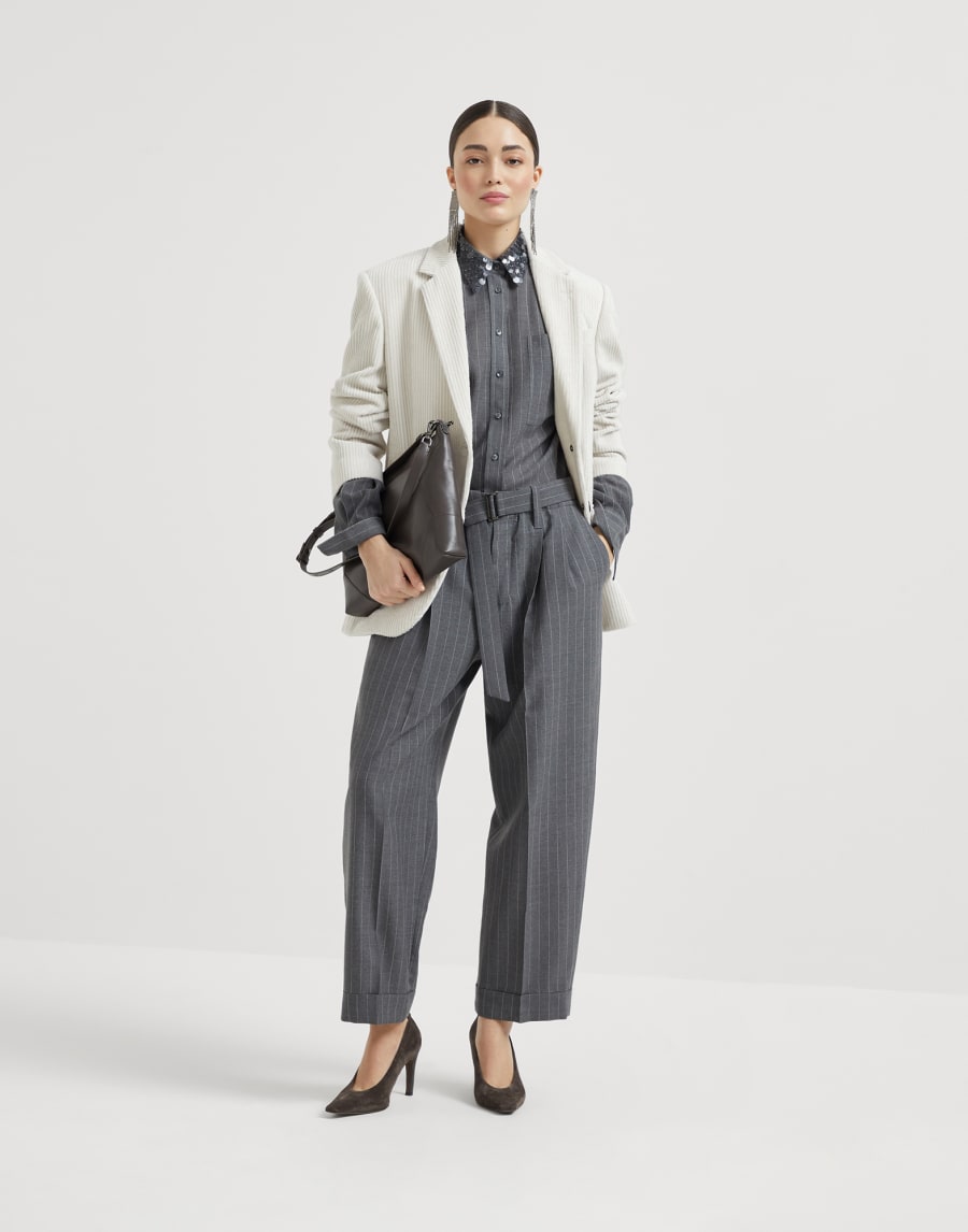 Sartorial Baggy trousers Lead Woman - Brunello Cucinelli