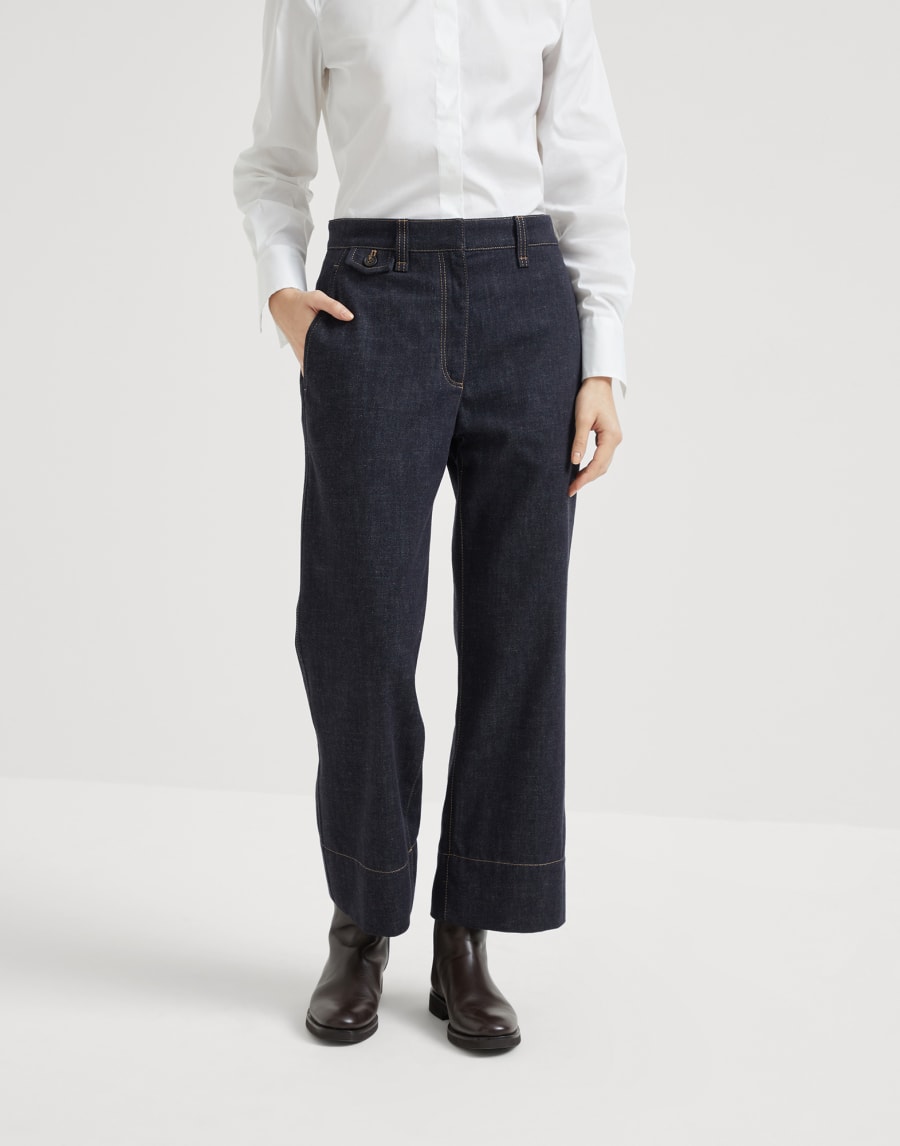 Брюки Sartorial Square Тёмный Деним Женщина - Brunello Cucinelli
