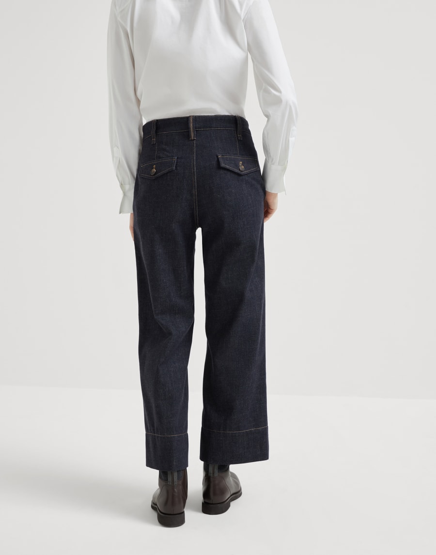 Брюки Sartorial Square Тёмный Деним Женщина - Brunello Cucinelli