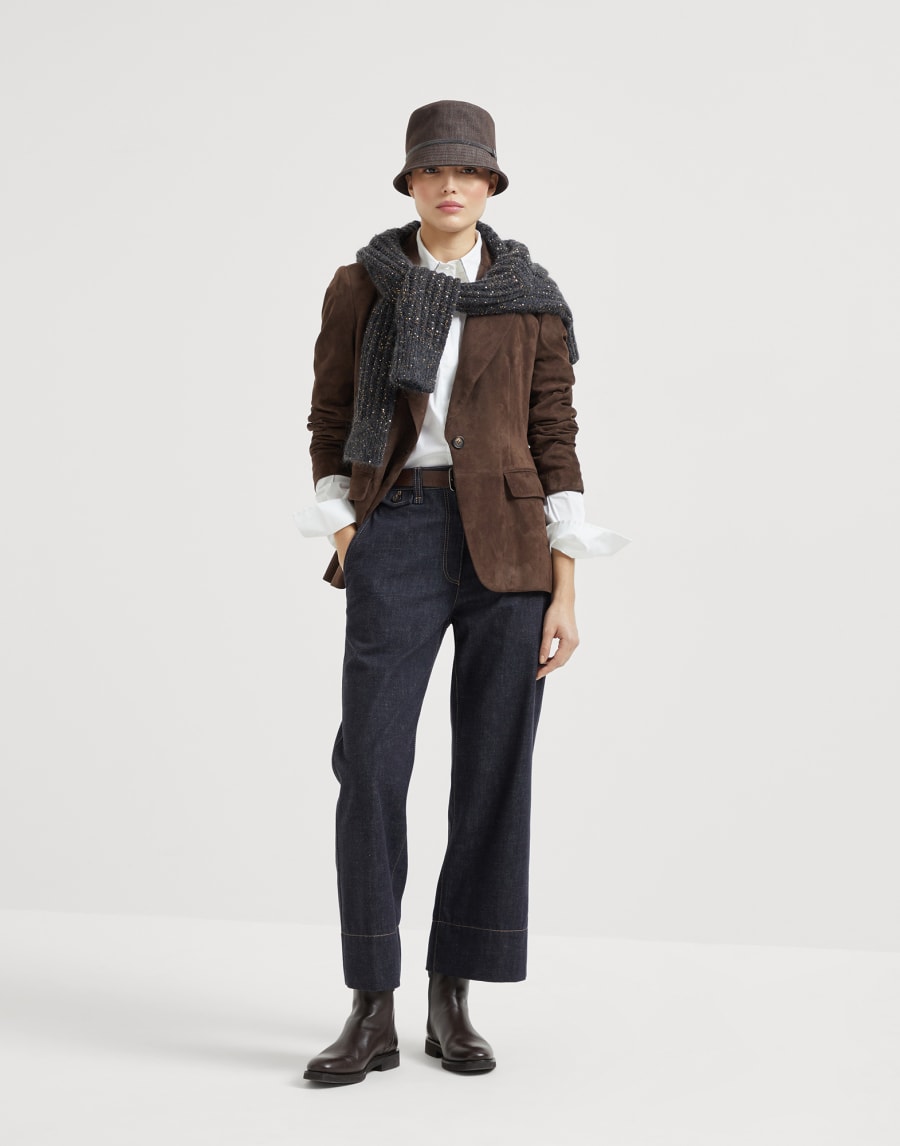 Sartorial square trousers Dark Denim Woman - Brunello Cucinelli