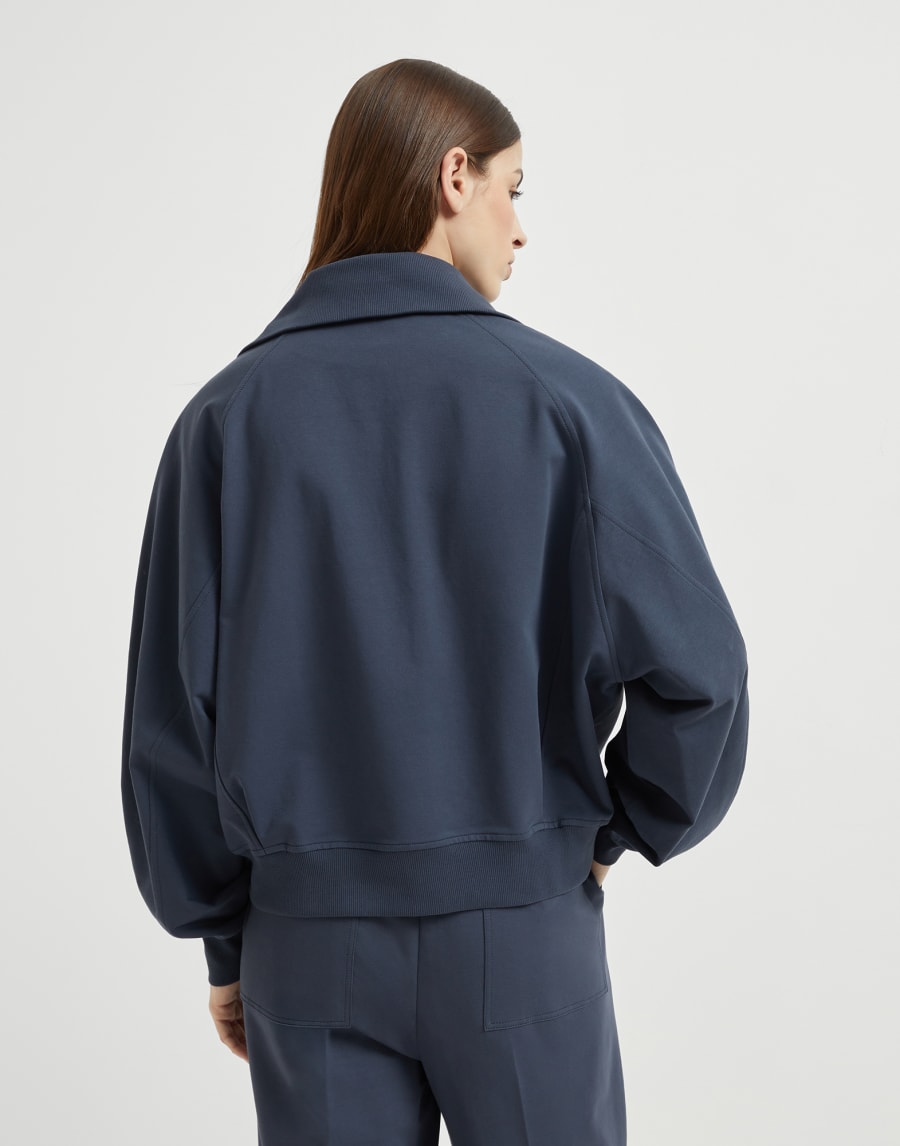 Lightweight French terry sweatshirt Navy Blue Woman - Brunello Cucinelli