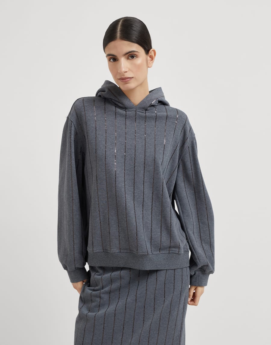 Толстовка Dazzling Embroidery Свинцовый Женщина - Brunello Cucinelli