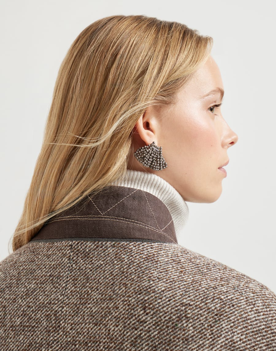 Coat with monili Brown Woman - Brunello Cucinelli