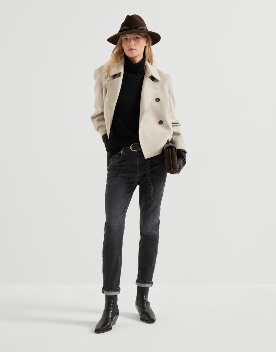 Cashmere English rib sweater Black Woman - Brunello Cucinelli