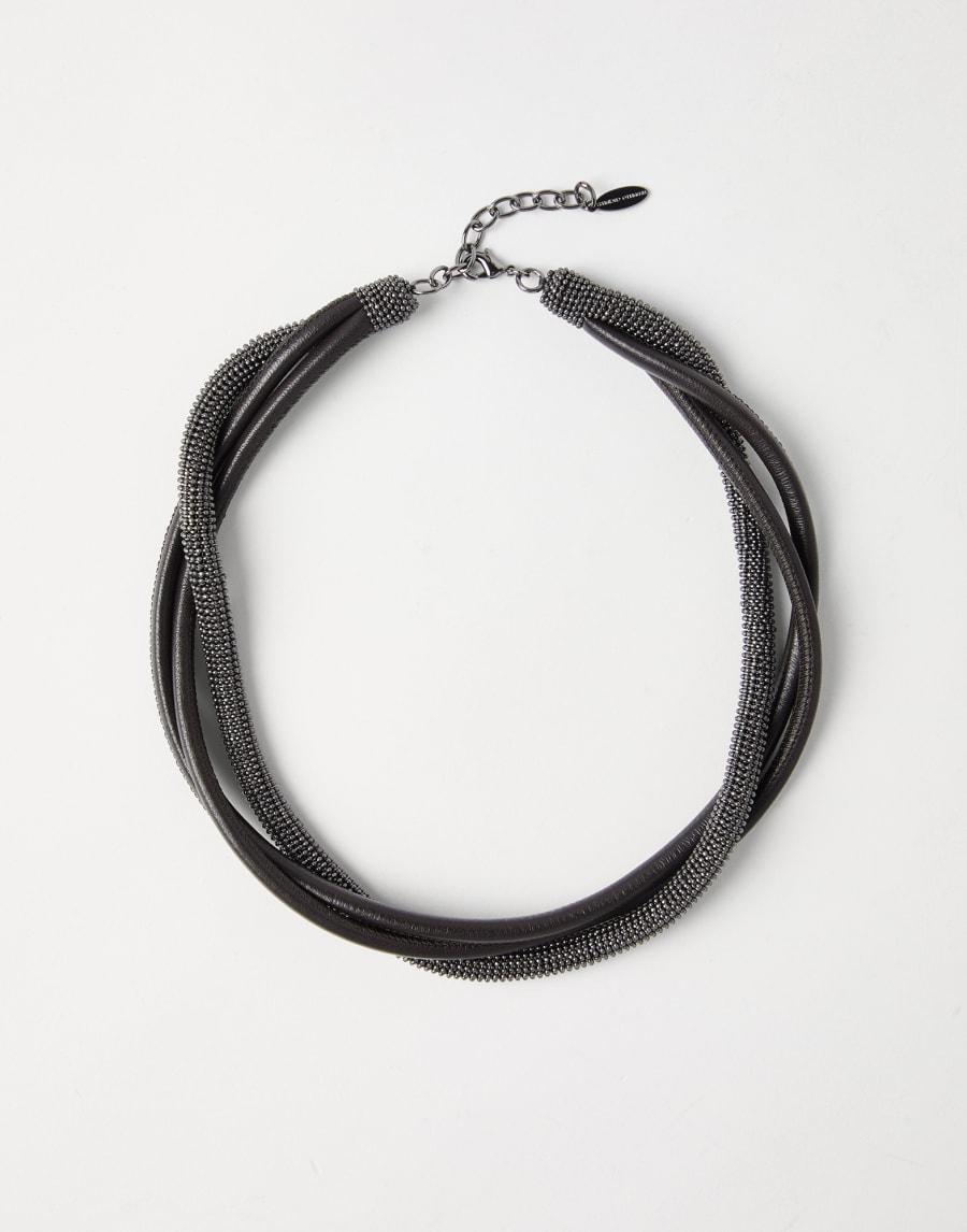 Precious leather choker Black Woman - Brunello Cucinelli