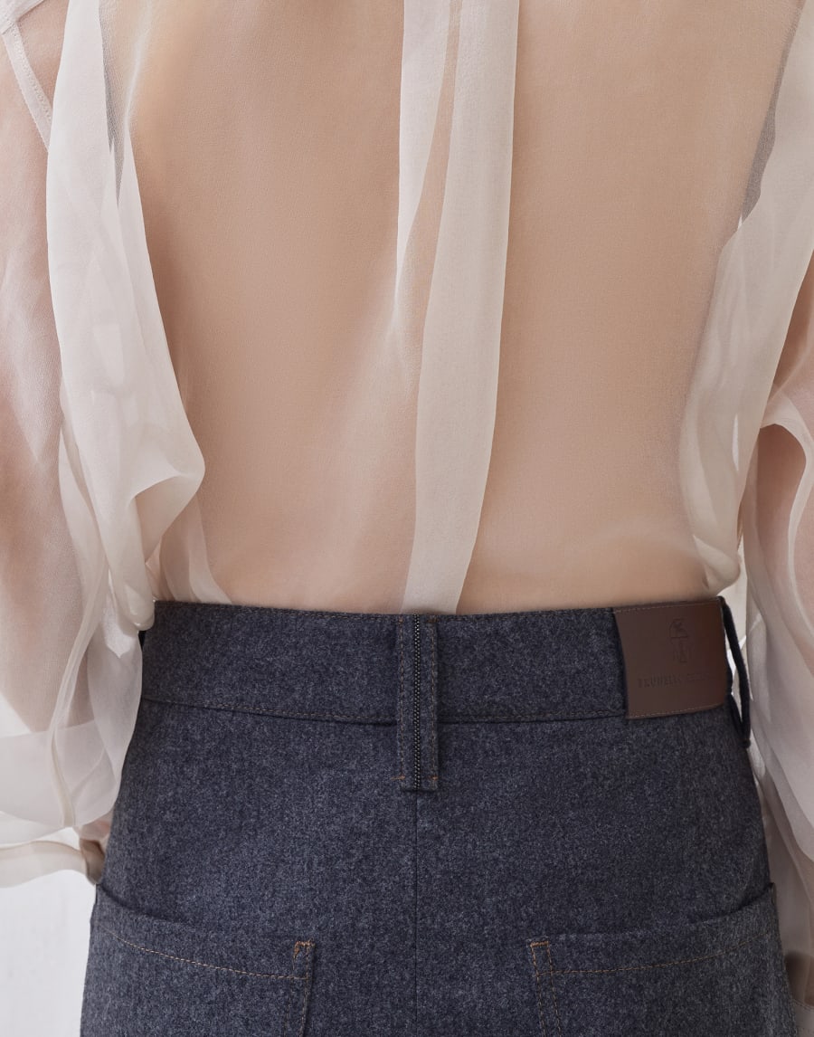 Short Baggy orné de Monile Plomb Femme - Brunello Cucinelli