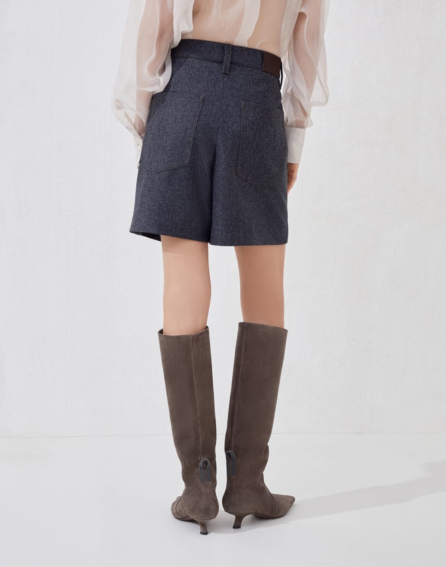 Shorts Baggy con Monile Plomo Mujer - Brunello Cucinelli