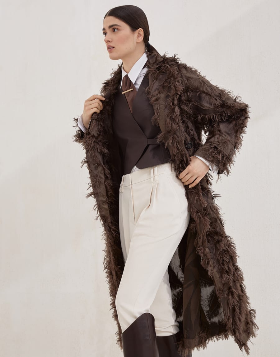 Dracaena fil coupé coat Brown Woman - Brunello Cucinelli
