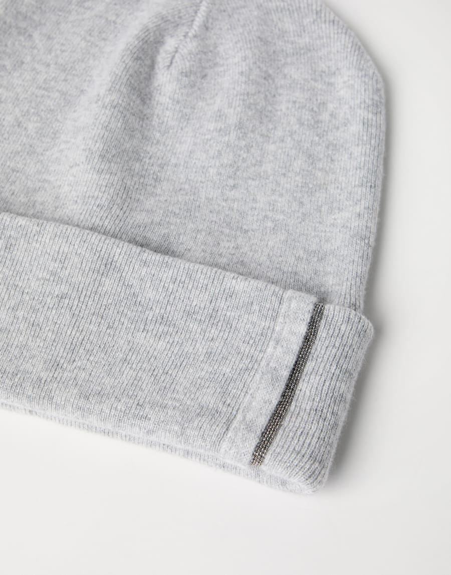 Cashmere rib knit beanie Light Grey Woman - Brunello Cucinelli