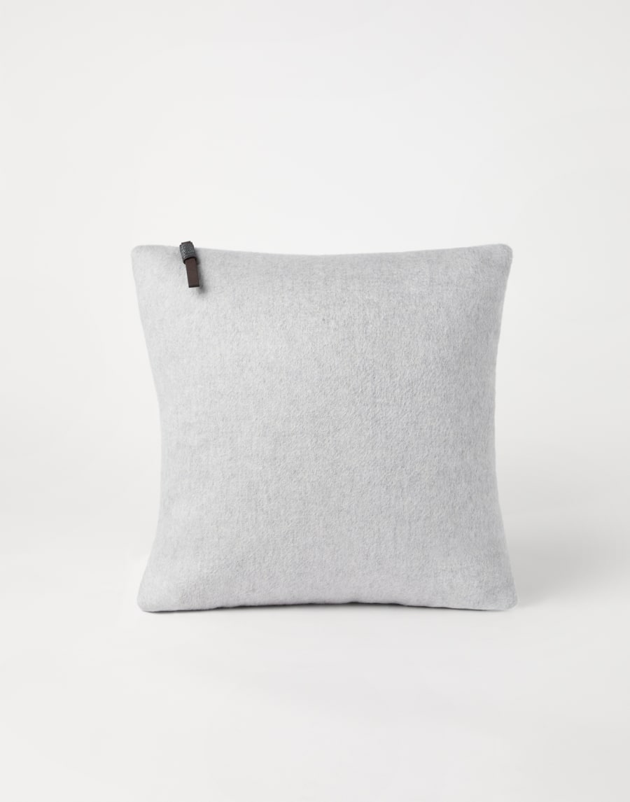 Cashmere beaver cushion Light Grey Lifestyle - Brunello Cucinelli