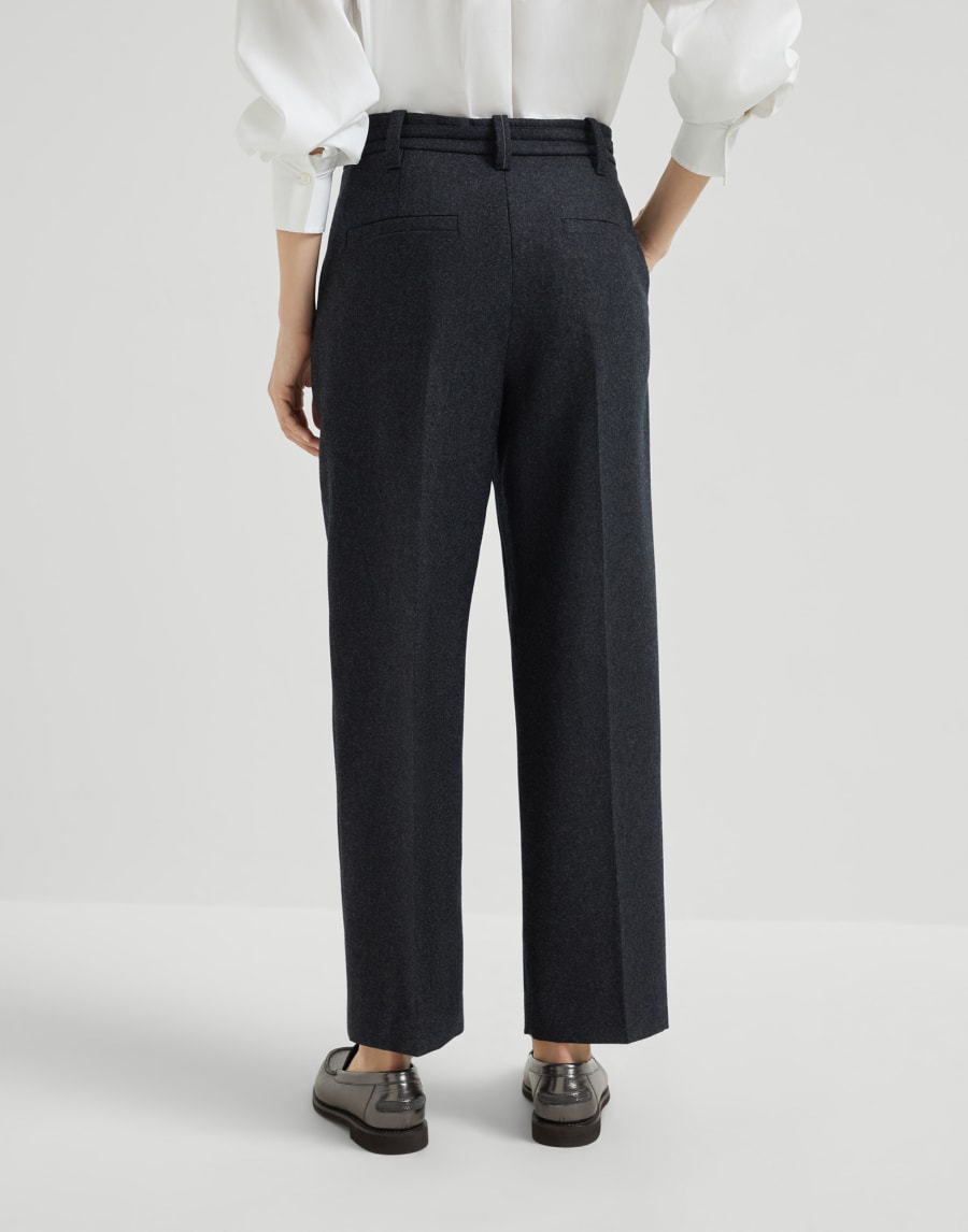 Straight Crop trousers Lignite Grey Woman - Brunello Cucinelli