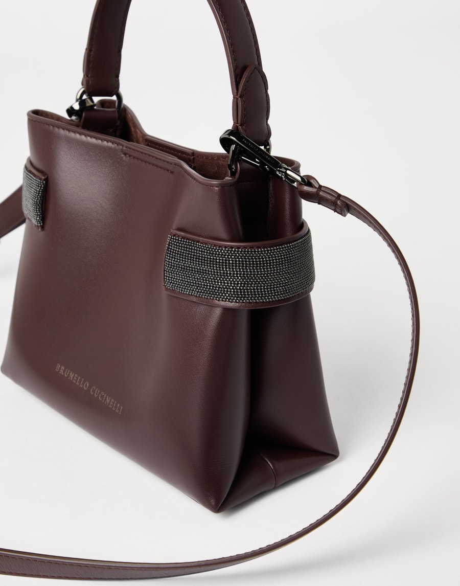 Маленькая сумка Essence с верхней ручкой Бургунди Женщина - Brunello Cucinelli