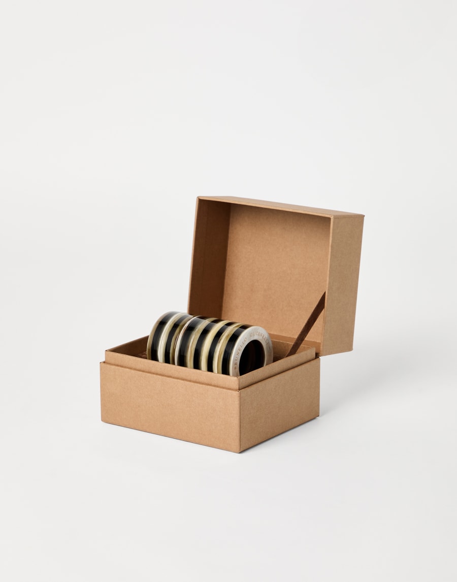 6-piece napkin ring set Natural Horn Lifestyle - Brunello Cucinelli