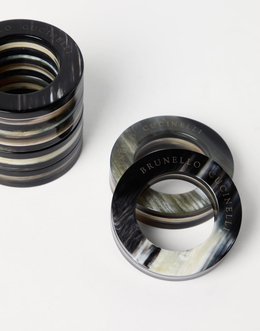 6-piece napkin ring set Black Lifestyle - Brunello Cucinelli