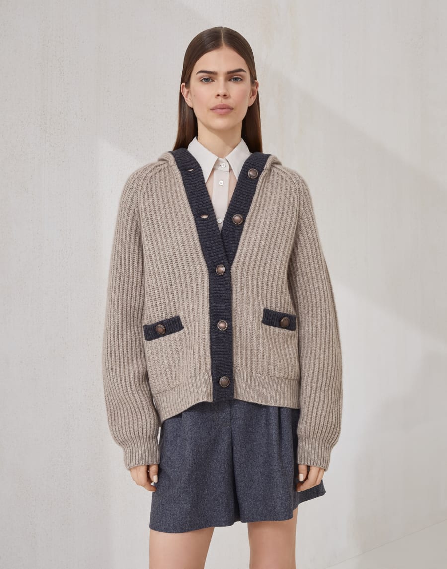 羽毛羊绒开衫 暖米色 女款 - Brunello Cucinelli