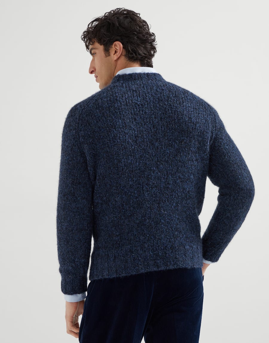 Flecked sweater Navy Blue Man - Brunello Cucinelli