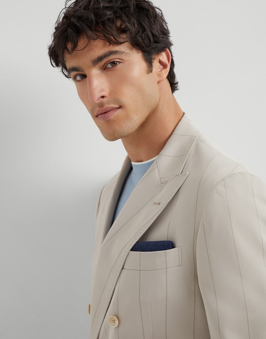 Double face silk pocket square Lead Man - Brunello Cucinelli