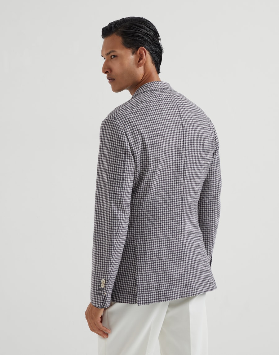Houndstooth deconstructed blazer Dark Grey Man - Brunello Cucinelli