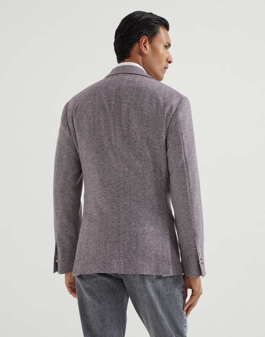 Chevron deconstructed blazer Burgundy Man - Brunello Cucinelli