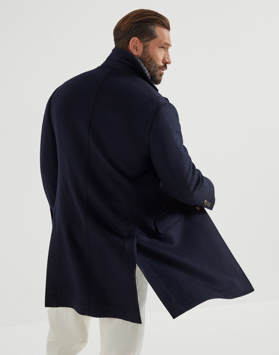 Handcrafted coat Navy Blue Man - Brunello Cucinelli