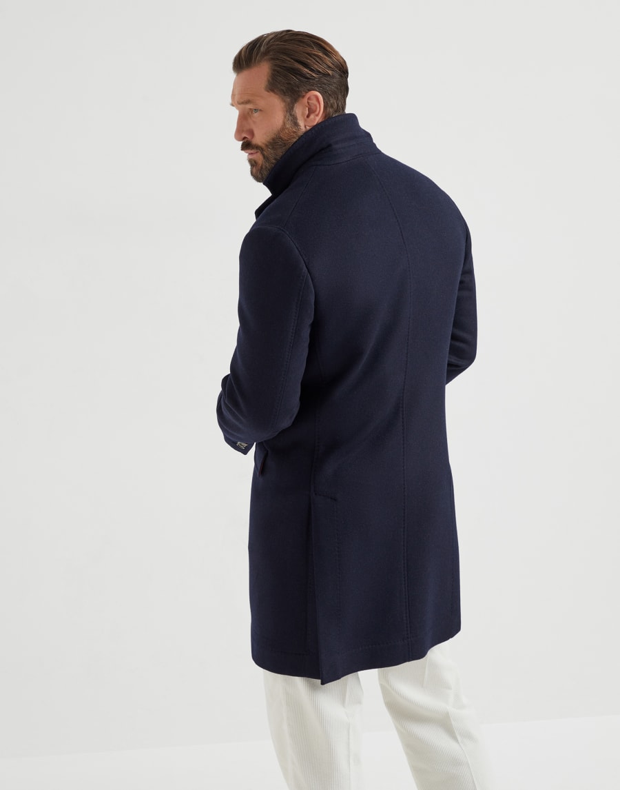 Cappotto lavorazione double Blu Navy Uomo - Brunello Cucinelli