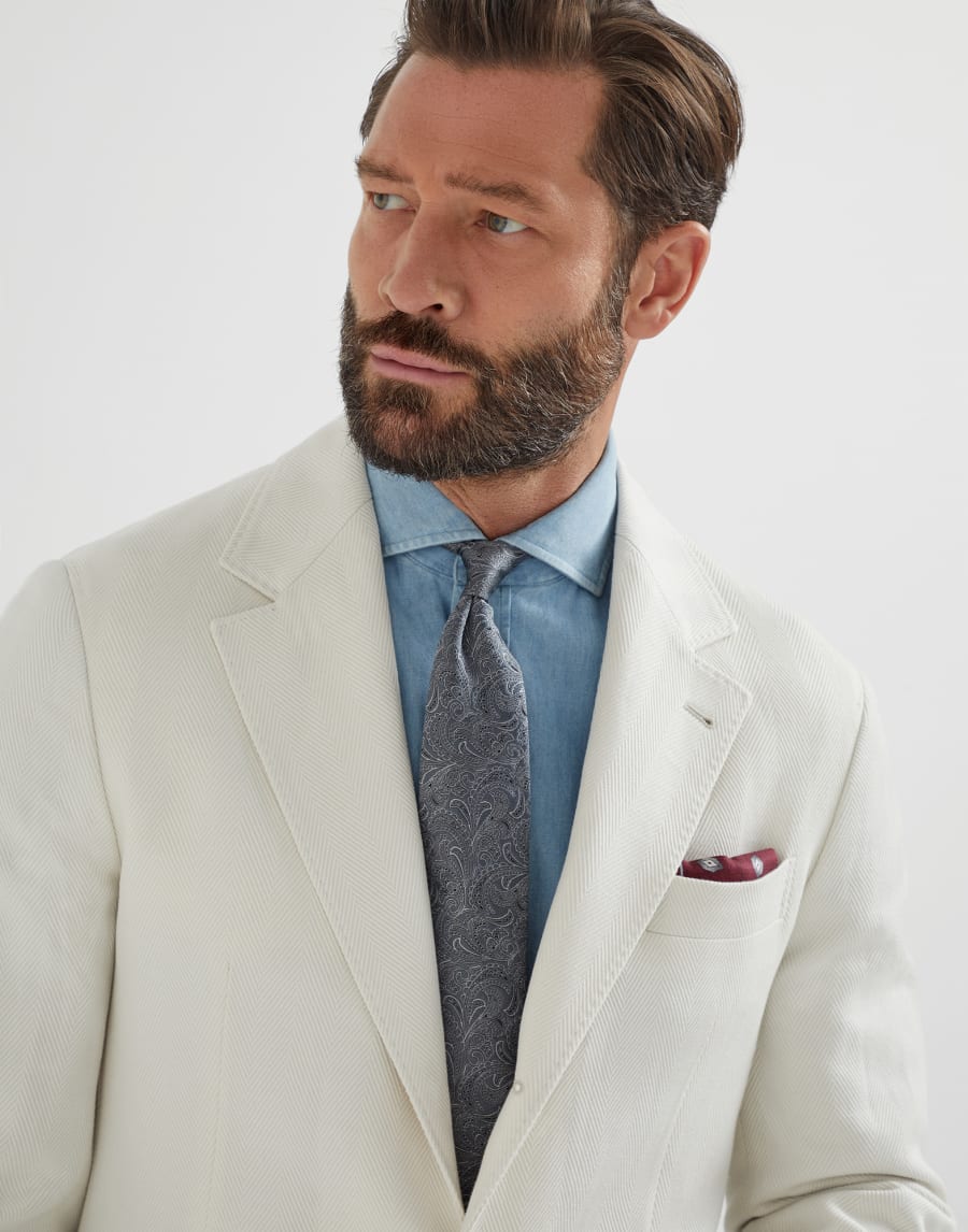 Paisley silk tie Grey Man - Brunello Cucinelli