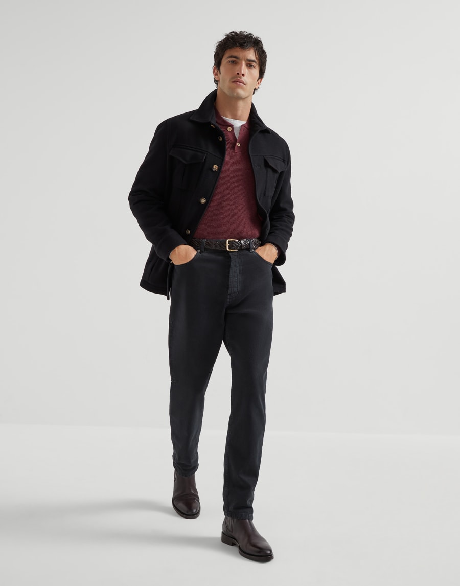 Water-resistant safari jacket Black Man - Brunello Cucinelli