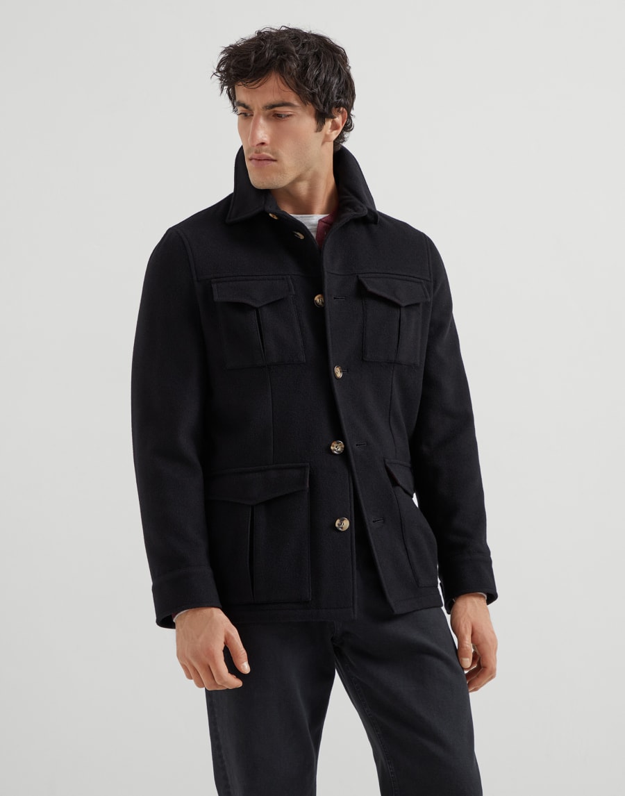 Water-resistant safari jacket Black Man - Brunello Cucinelli