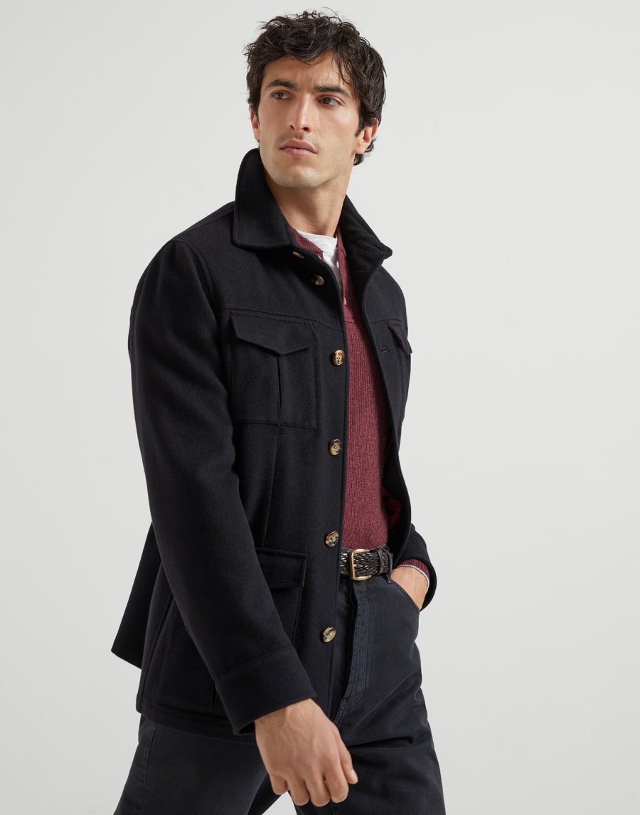 Water-resistant safari jacket Black Man - Brunello Cucinelli