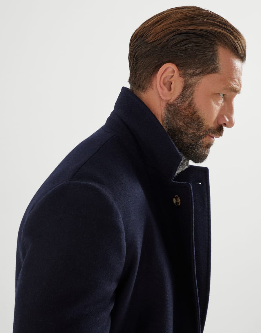 Cappotto lavorazione double Blu Navy Uomo - Brunello Cucinelli