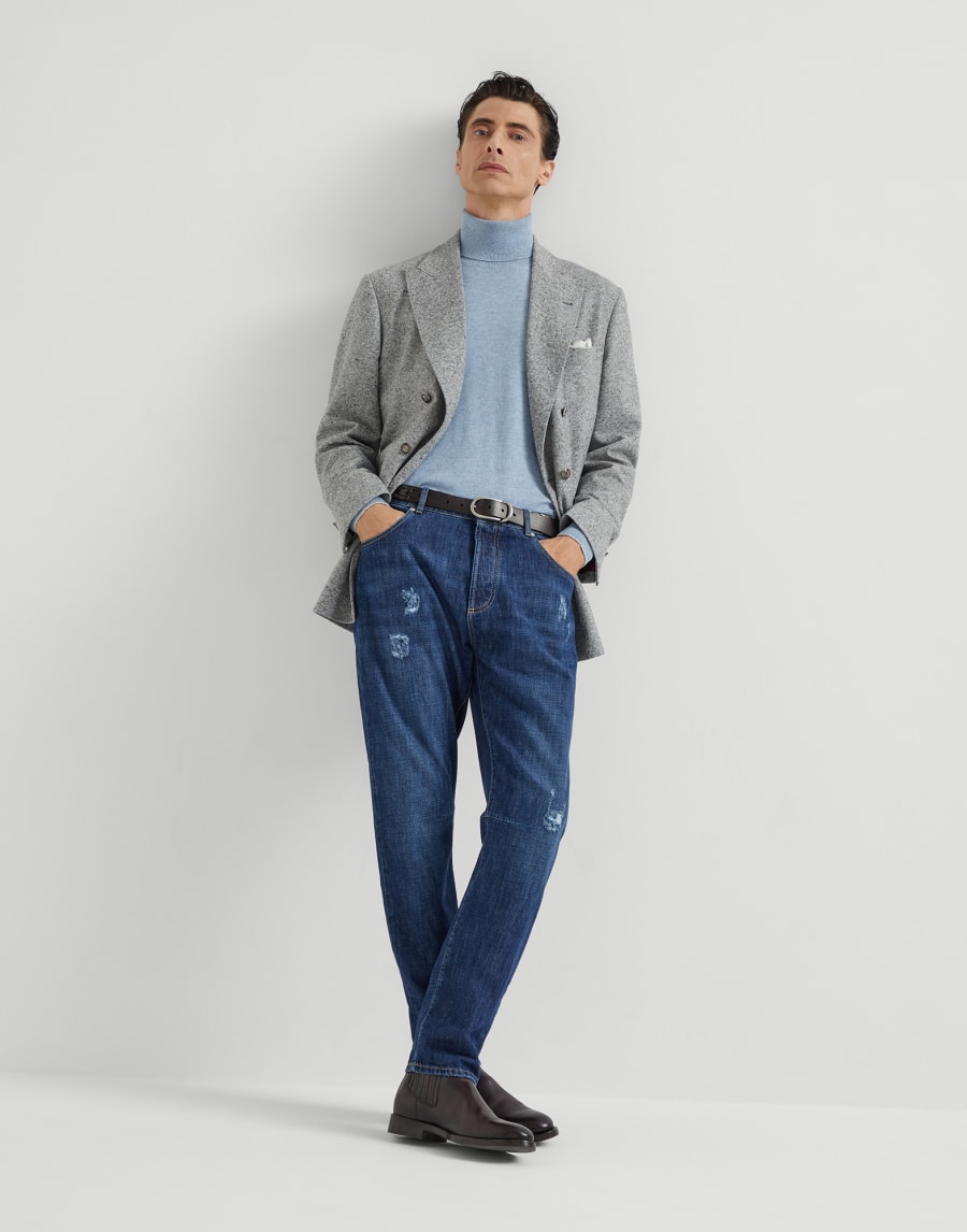 Turtleneck sweater Denim Man - Brunello Cucinelli