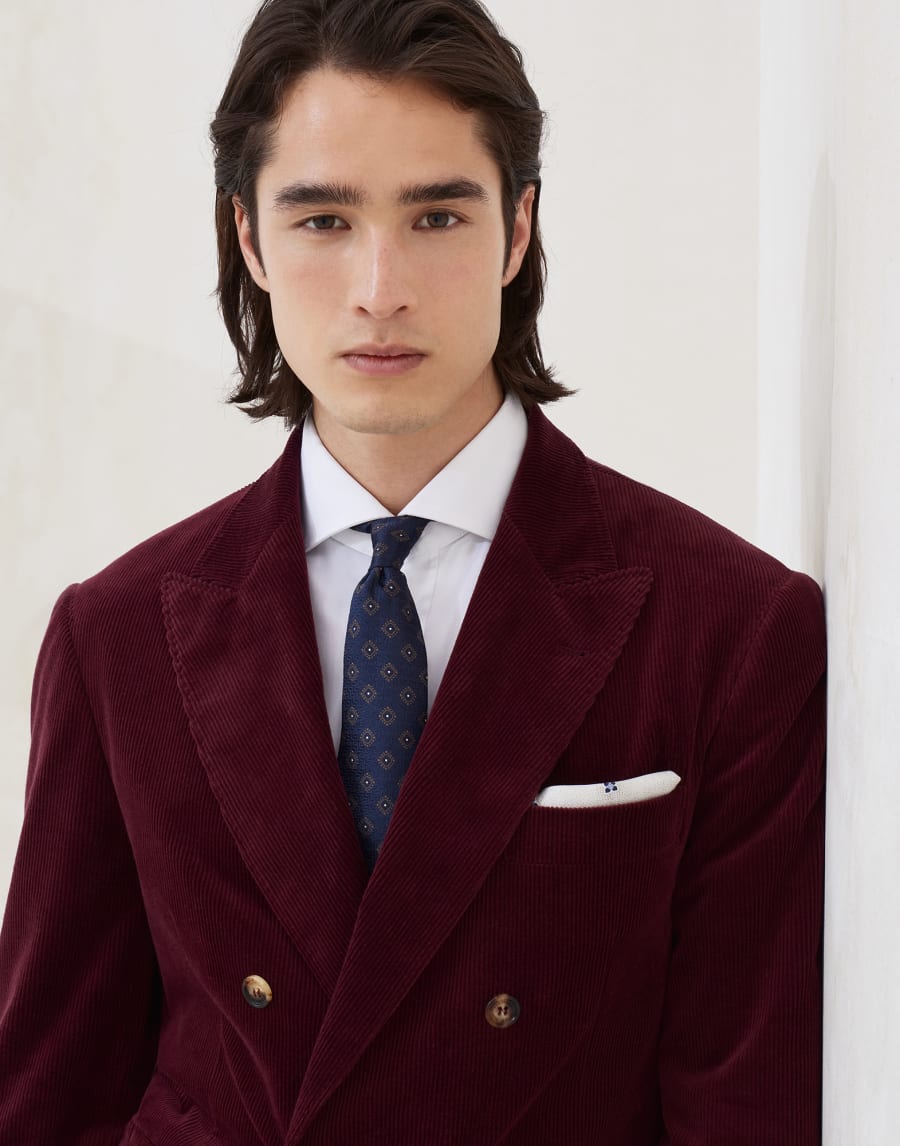 Herringbone necktie Navy Blue Man - Brunello Cucinelli