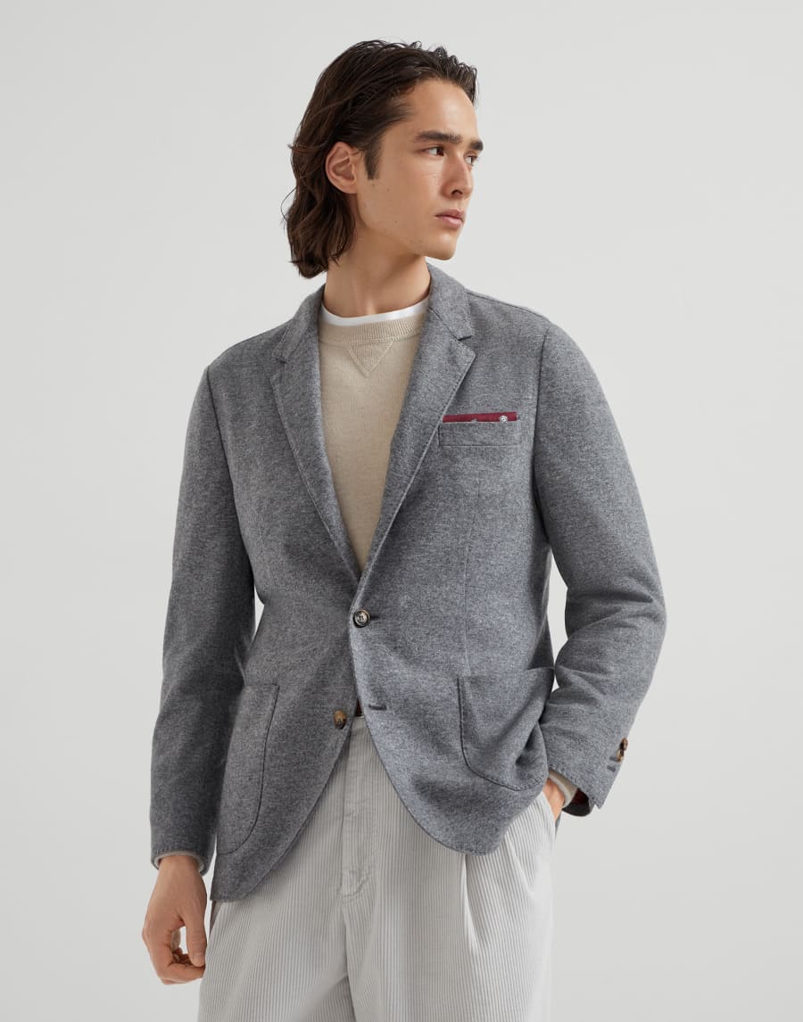 Cashmere jersey blazer Grey Man - Brunello Cucinelli