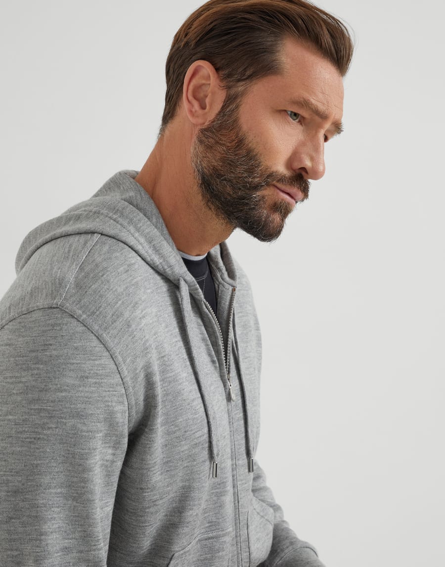 Cashmere and silk French terry sweatshirt Grey Man - Brunello Cucinelli