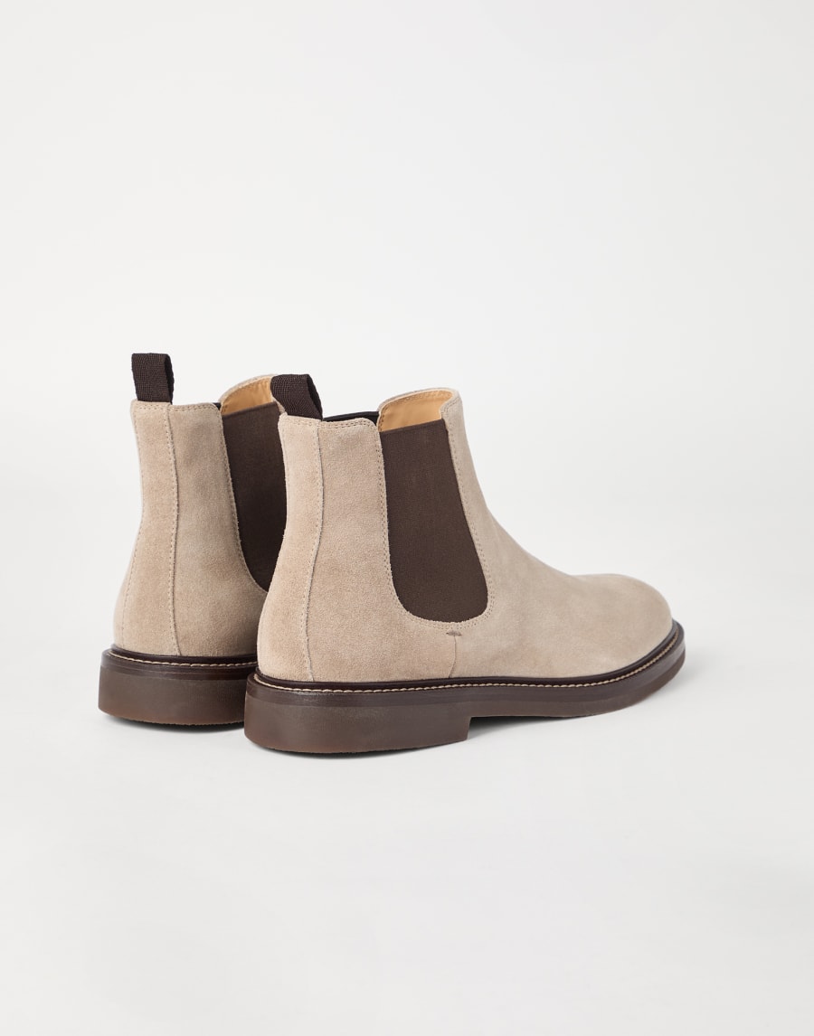 Botines Chelsea de piel de ante Beige Claro Hombre - Brunello Cucinelli