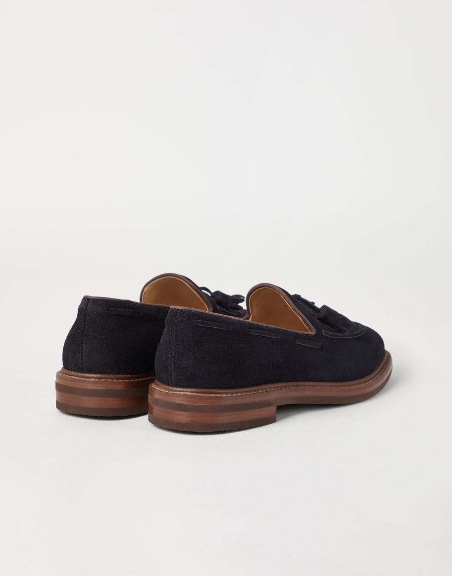 Loafer aus Veloursleder Nacht Herren - Brunello Cucinelli