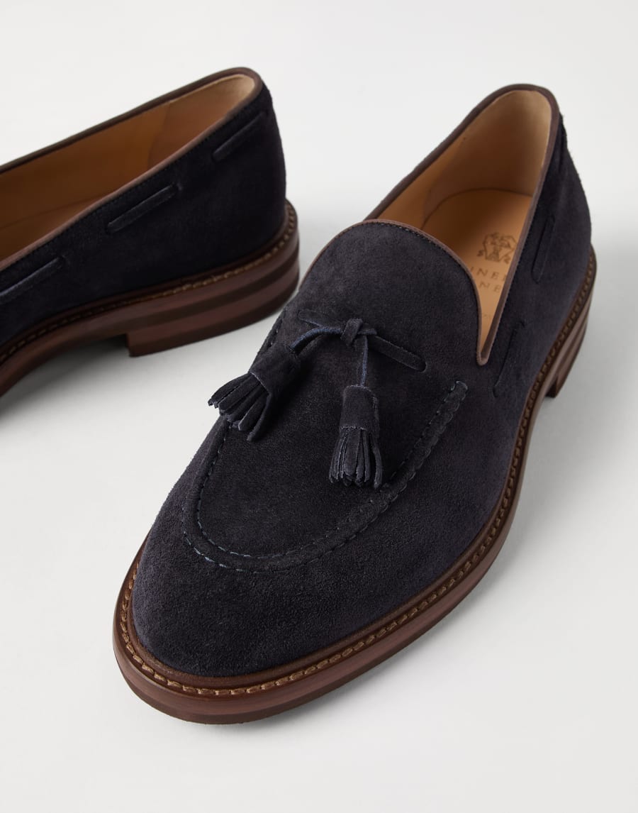 Loafer aus Veloursleder Nacht Herren - Brunello Cucinelli