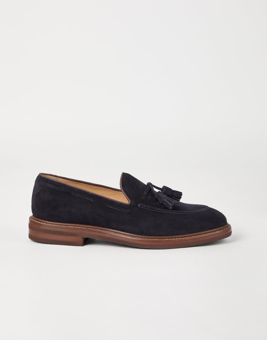 Loafer aus Veloursleder Nacht Herren - Brunello Cucinelli