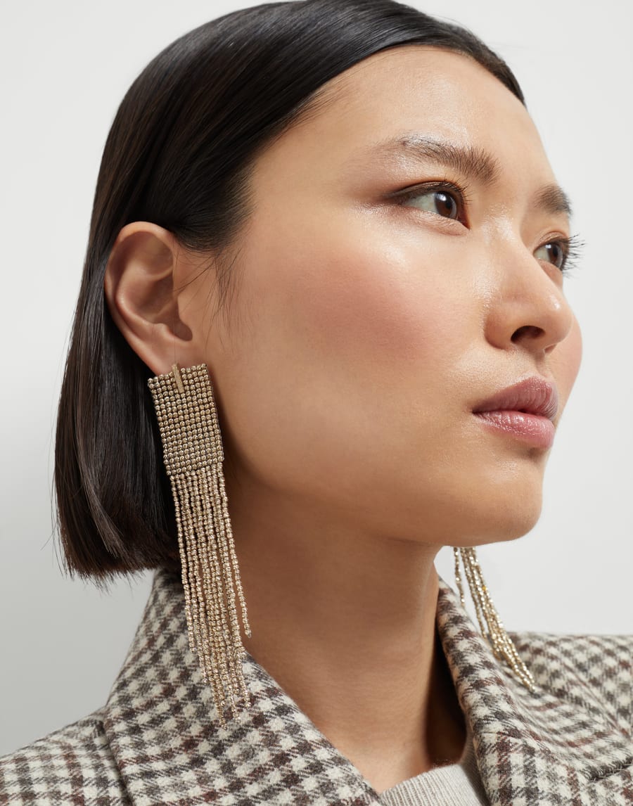 Frayed earrings Light Gold Woman - Brunello Cucinelli