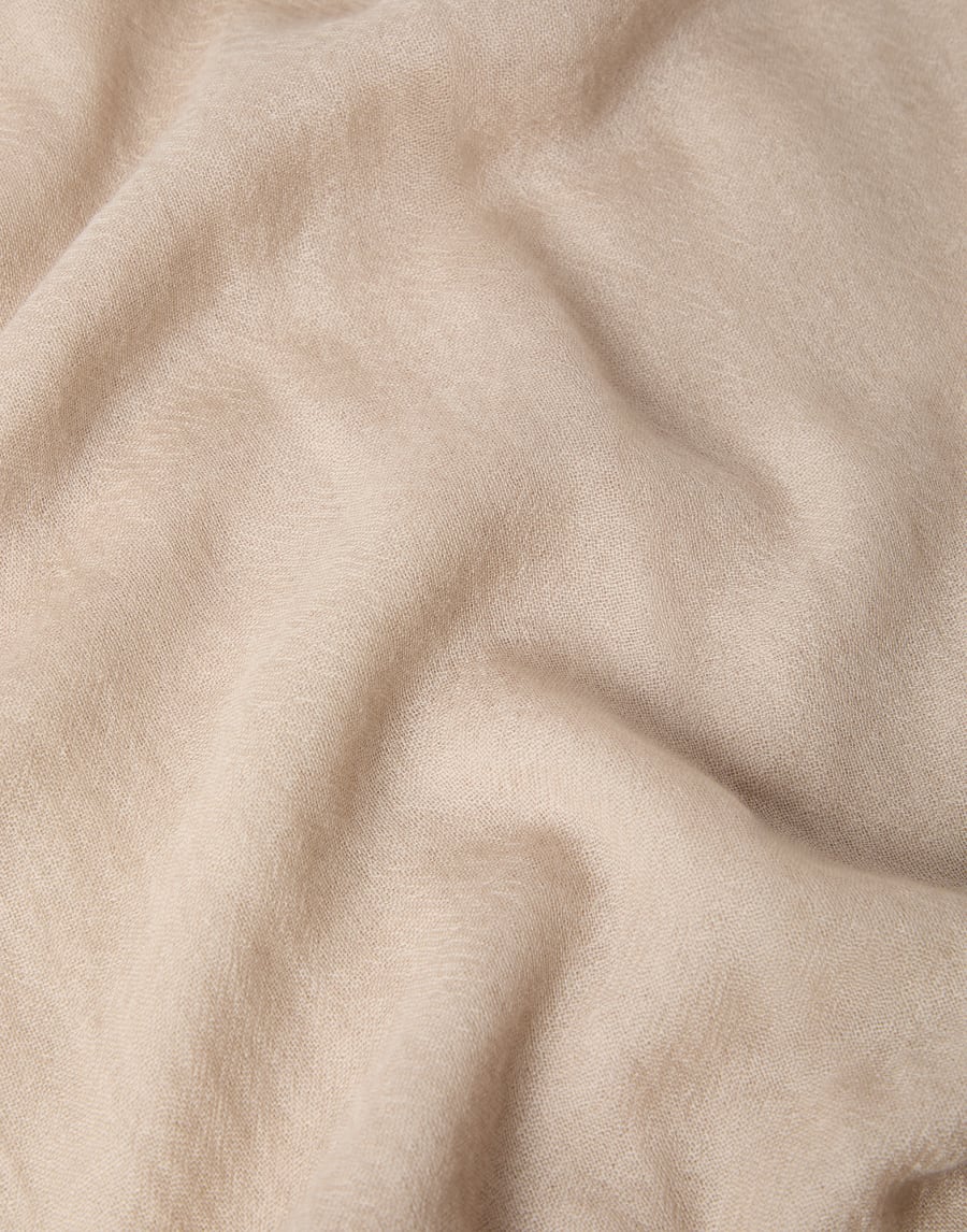 Cashmere and silk scarf Beige Woman - Brunello Cucinelli