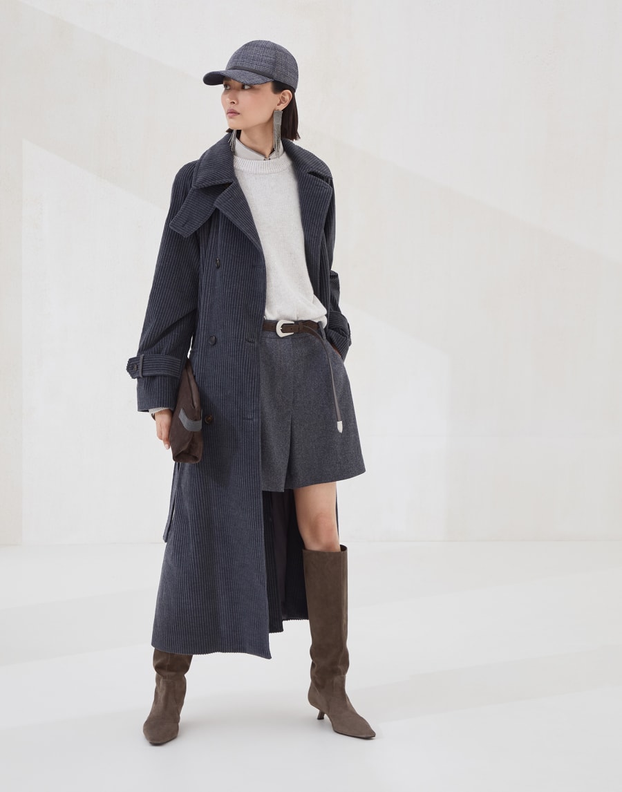 Cashmere and silk diamond yarn sweater Cool Beige Woman - Brunello Cucinelli