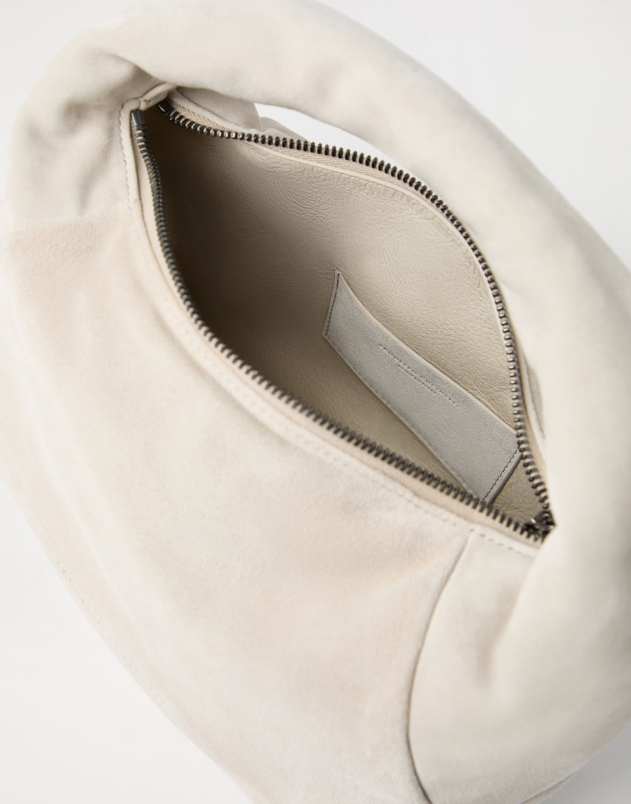 Small suede BC Duo Hobo bag Ecru Woman - Brunello Cucinelli