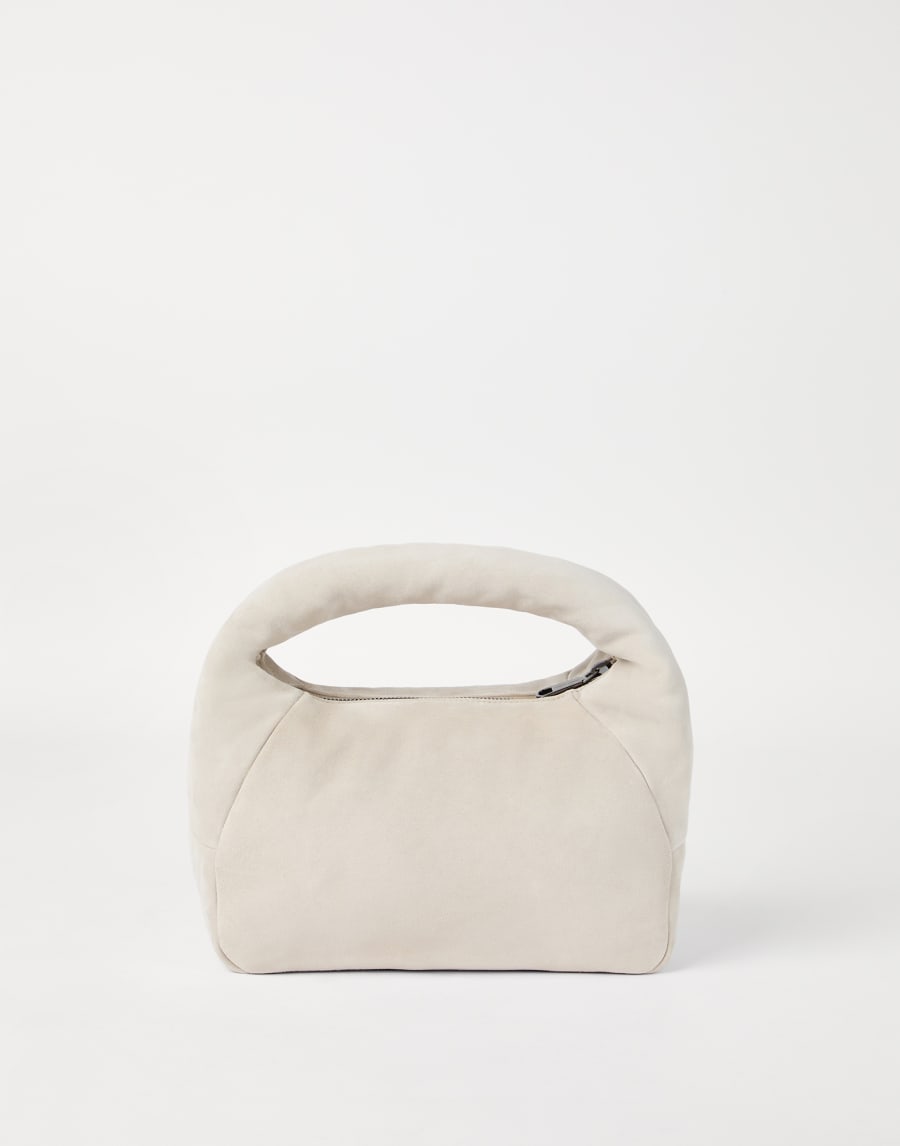 Small suede BC Duo Hobo bag Ecru Woman - Brunello Cucinelli