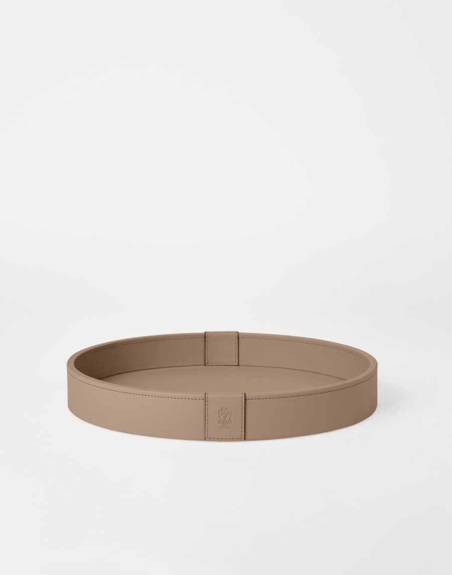 가죽 및 우드 트레이 - 스몰 라이트 브라운 라이프스타일 - Brunello Cucinelli