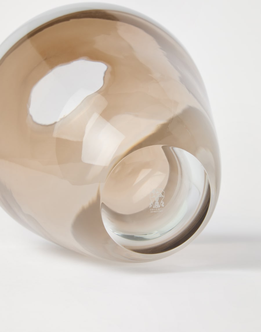 Vaso rigato in vetro di Murano Naturale Lifestyle - Brunello Cucinelli