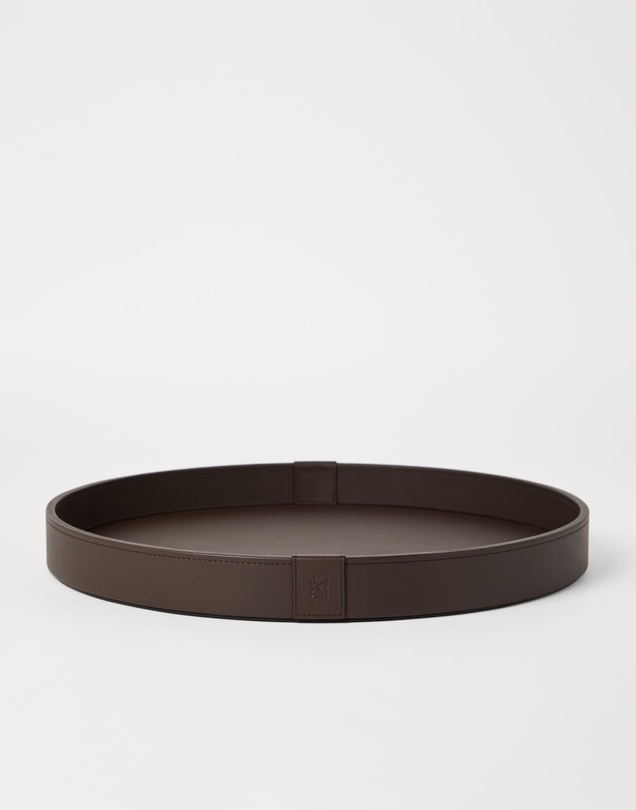 Large wood and leather tray Cigar Lifestyle - Brunello Cucinelli