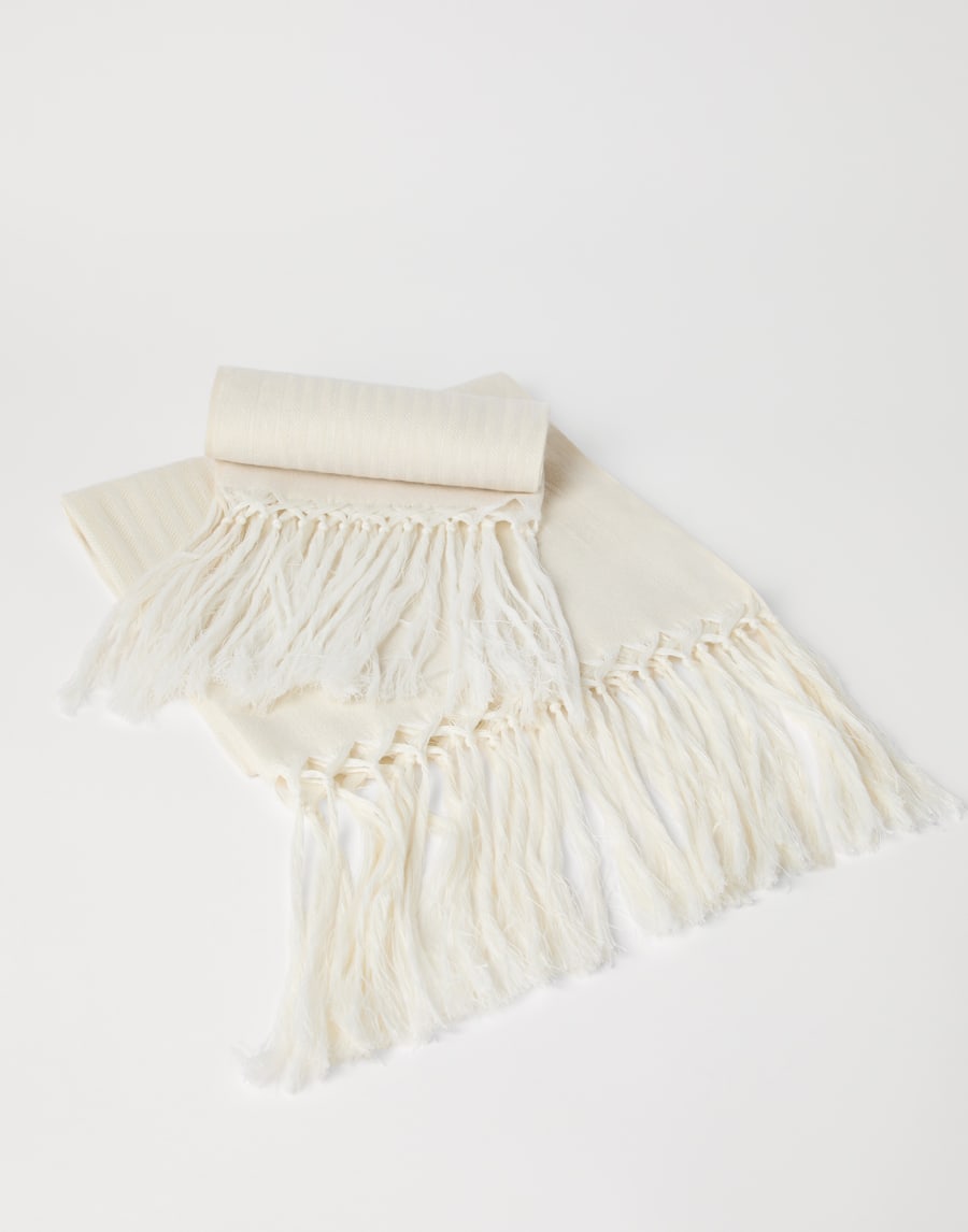 Pair of chevron towels White Lifestyle - Brunello Cucinelli