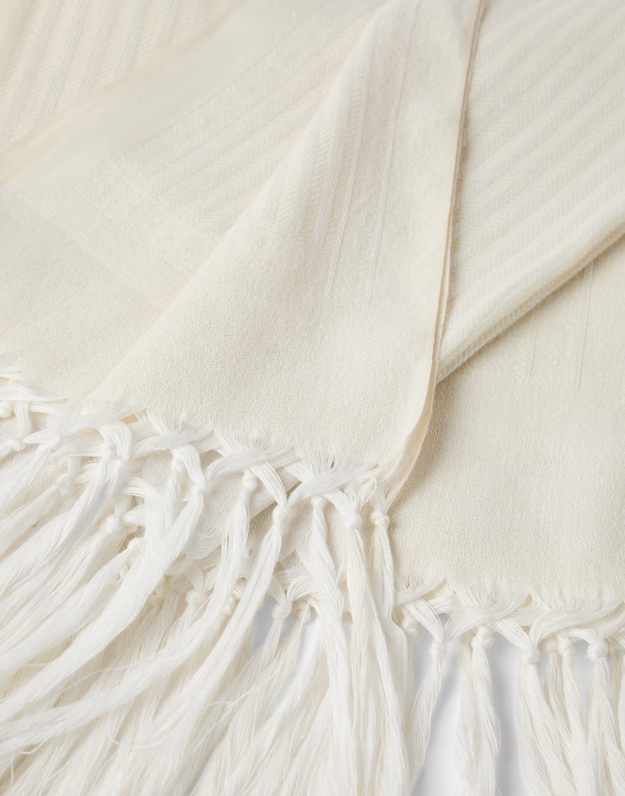 Pair of chevron towels White Lifestyle - Brunello Cucinelli